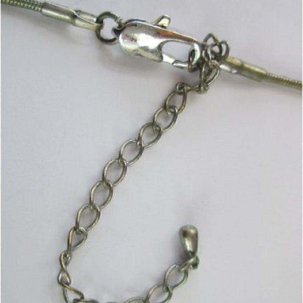 Vintage Chain Necklace With Multicolor Rhinestone Circle Drop Pendant. - Picture 5 of 6